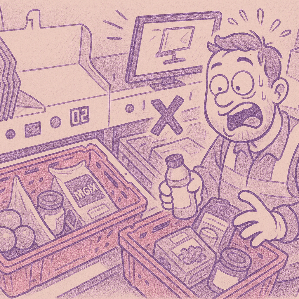 Diagram showing the problems of manual labor in fulfillment centers.